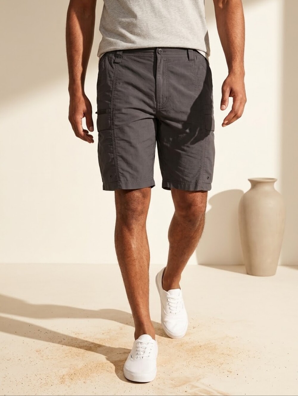 Coleman Cargo Shorts Men SZ M Relaxed Fit Solid Lightweight Hiking Short Outdoor